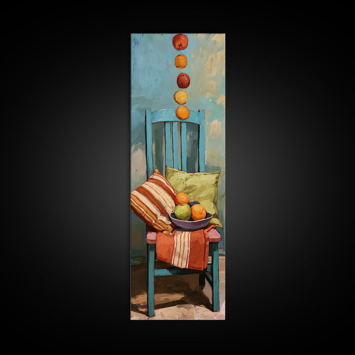 Whimsical Chair Still Life Canvas Print, Eclectic Art, Textured Painting, Living Room Decor, Fine Art, Eclectic, Digital Art, ECL-1x3-26