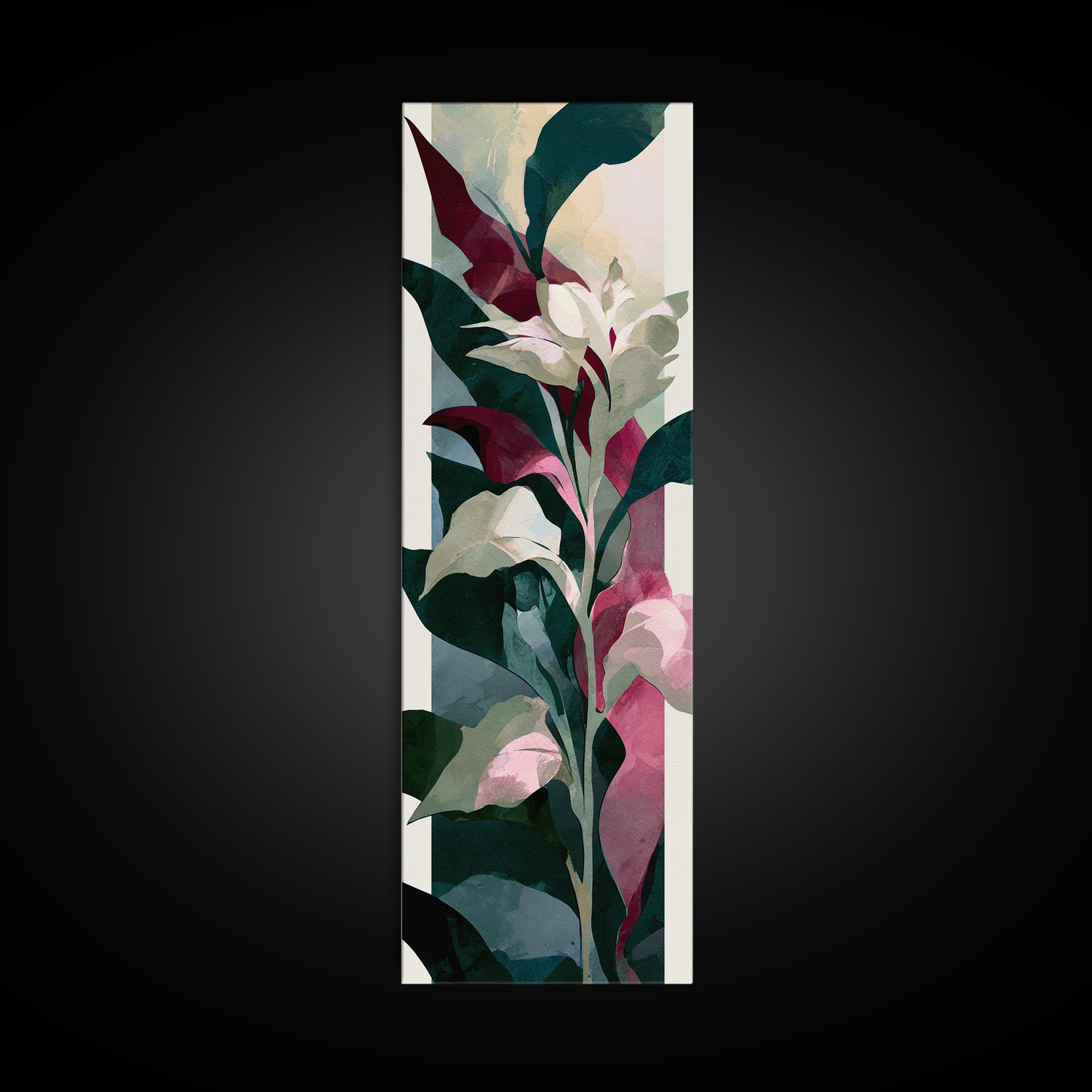 Matisse Inspired Cutouts with Botanical Details Canvas Print, Eclectic Art, Wall Art, Living Room Decor, Oil Painting, Eclectic, ECL-1x3-42