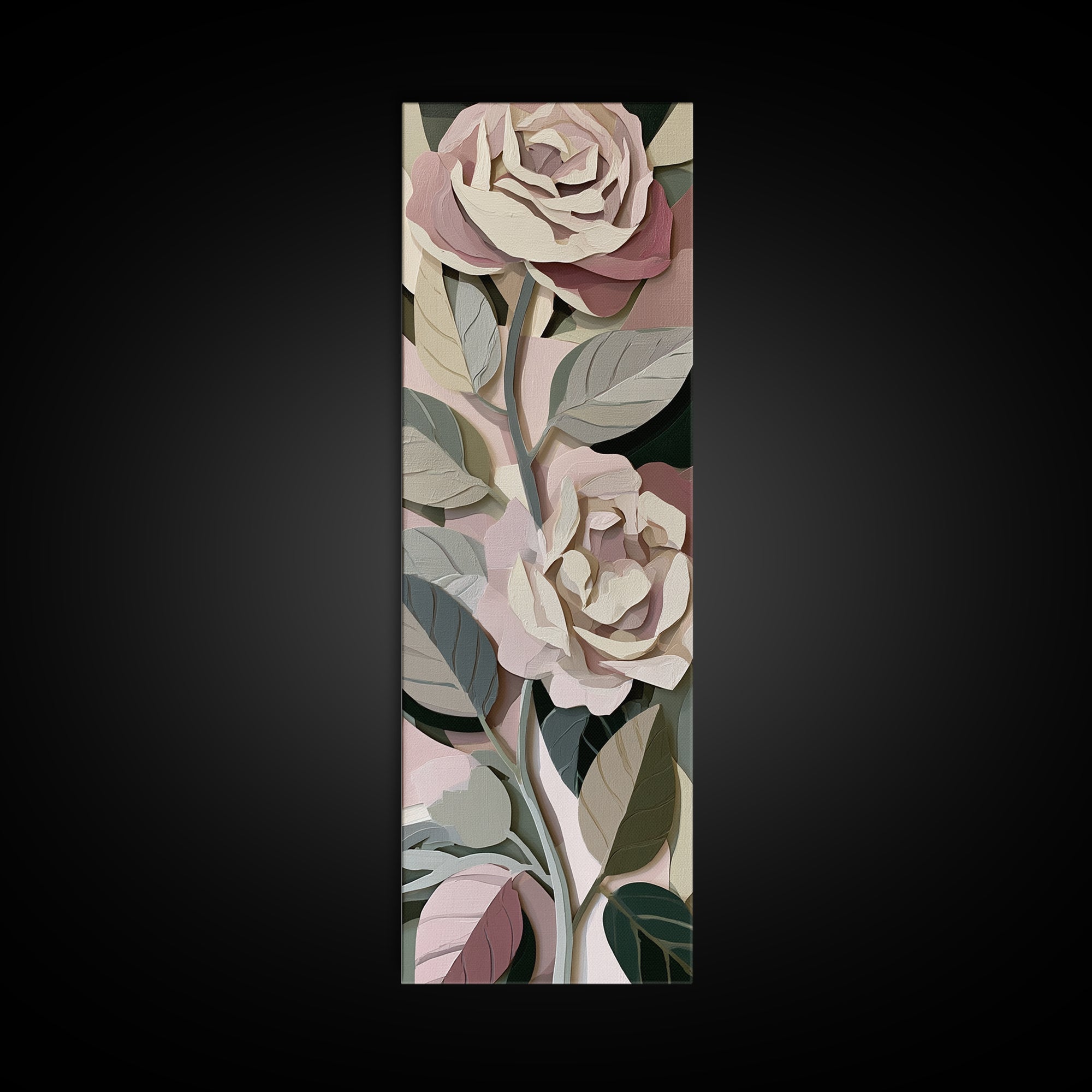 Matisse Inspired Cutouts with Botanical Details Canvas Print, Eclectic Art, Digital Prints, Living Room Decor, Eclectic, ECL-1x3-66