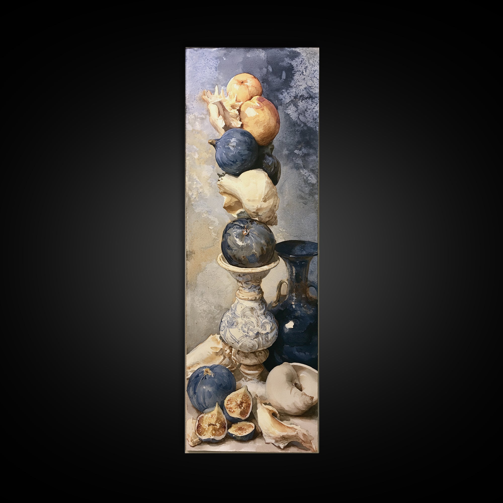 Bold Maximalist Still Life Framed Canvas Print, Eclectic Art, Oil Painting, Living Room Decor, Eclectic, Dopamine Decor, ECL-1x3-87
