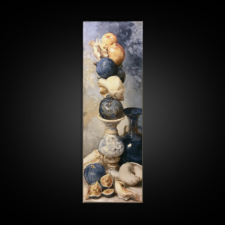 Bold Maximalist Still Life Framed Canvas Print, Eclectic Art, Oil Painting, Living Room Decor, Eclectic, Dopamine Decor, ECL-1x3-87
