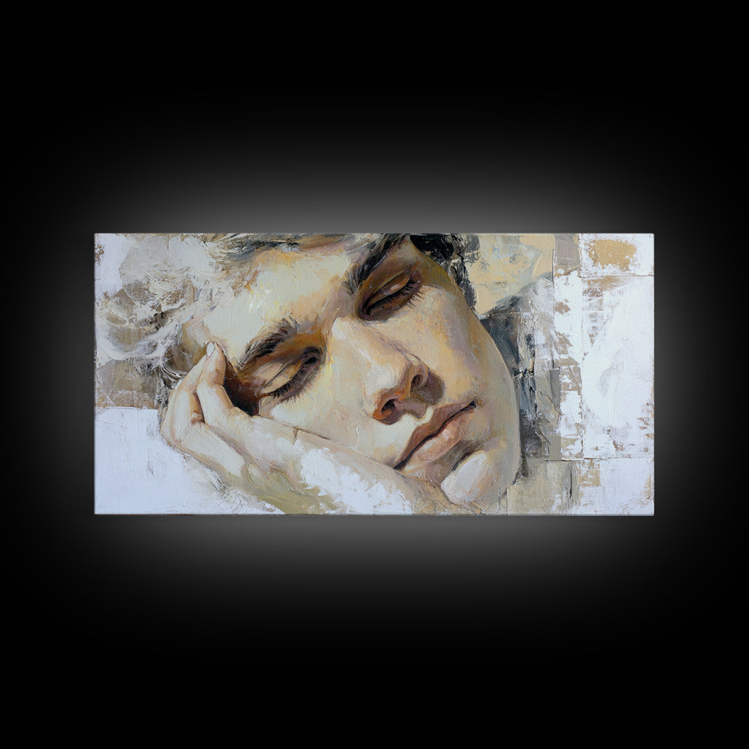 Layered Tapestry Pattern Framed Canvas Print, Eclectic Art, Digital Art, Living Room Decor, Oil Painting, Eclectic, ECL-2x1-60