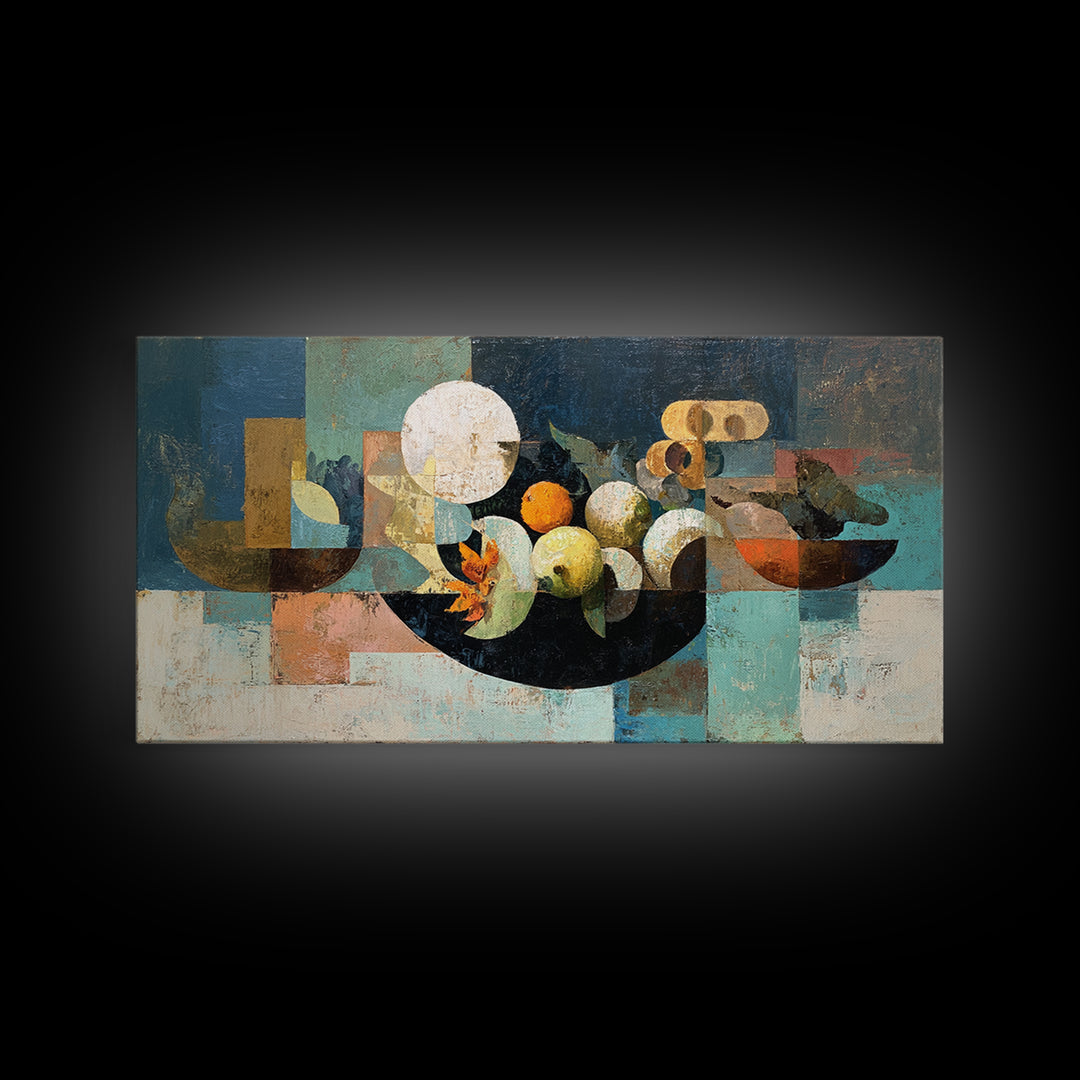 Unexpected Lobster and Lemons Still Life Canvas Print, Eclectic Art, Printable, Living Room Decor, Oil Painting, Eclectic, ECL-2x1-62