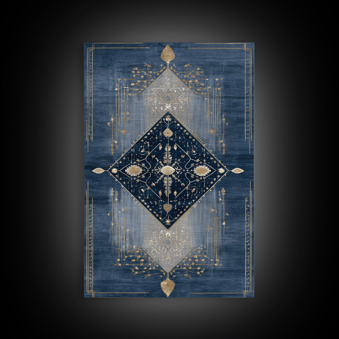 Layered Tapestry Pattern Framed Canvas Print, Eclectic Art, Digital Art, Living Room Decor, Fine Art, Eclectic, Digital Print, ECL-2x3-24