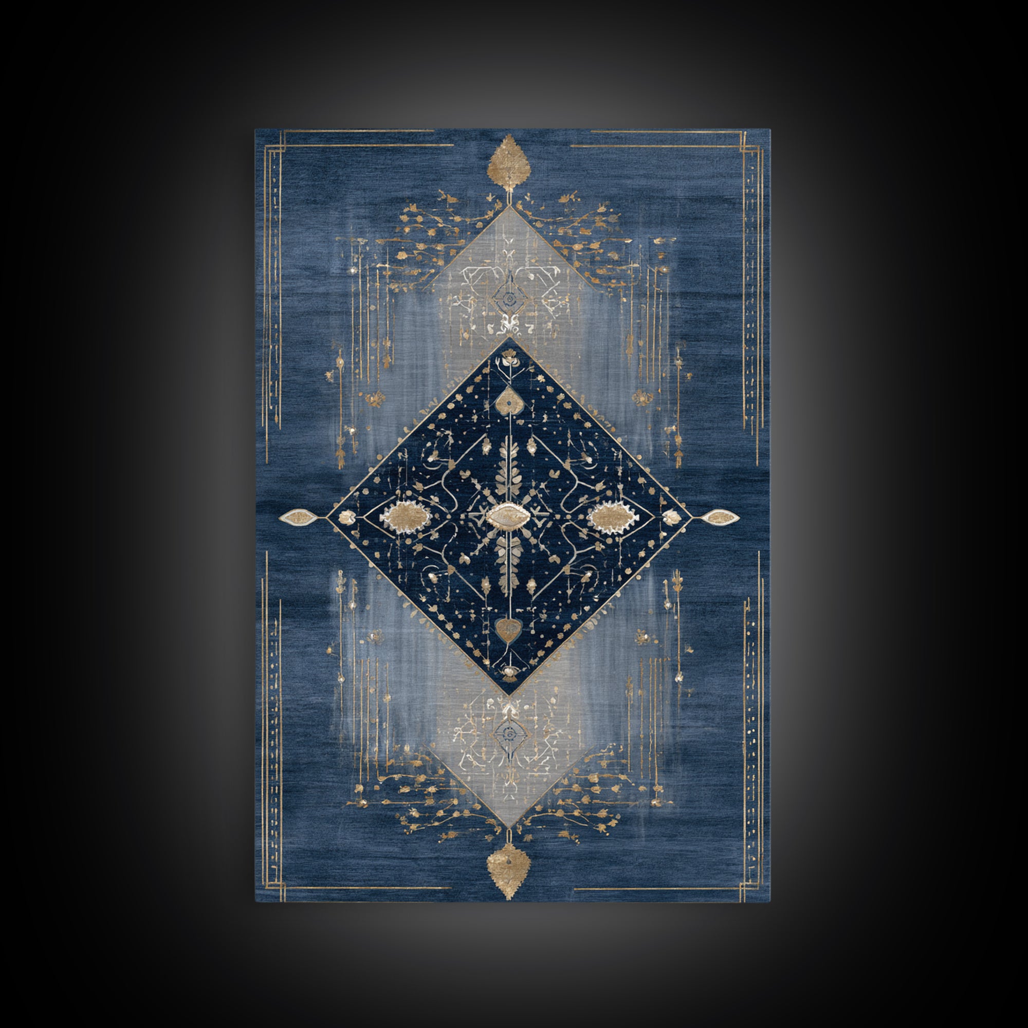 Layered Tapestry Pattern Framed Canvas Print, Eclectic Art, Digital Art, Living Room Decor, Fine Art, Eclectic, Digital Print, ECL-2x3-24