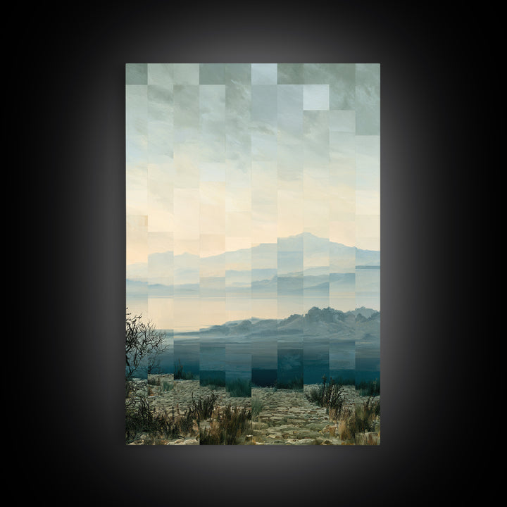 Playful Checkerboard Landscape Framed Canvas Print, Eclectic Art, Dopamine Decor, Living Room Decor, Fine Art, Eclectic, ECL-2x3-41