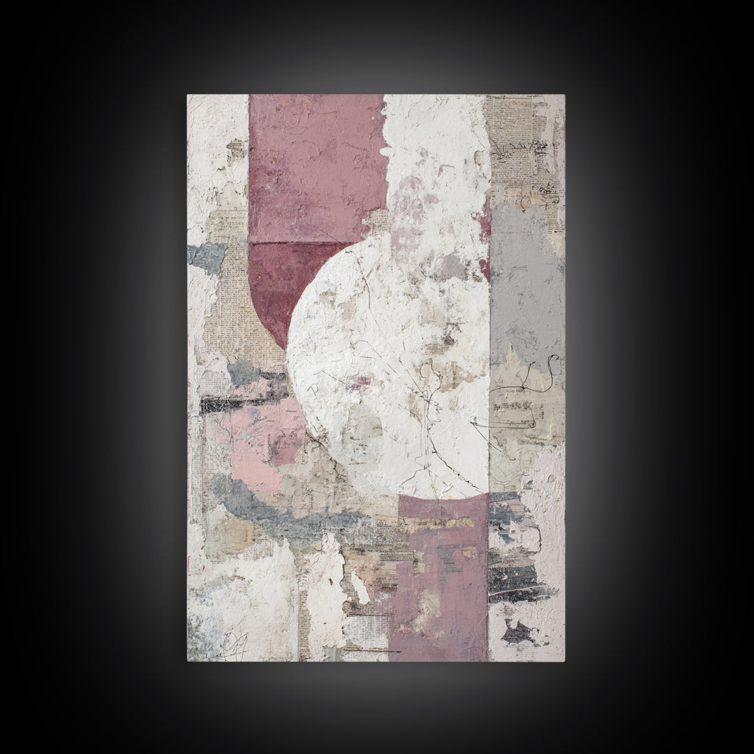 Abstract Shapes Layered Framed Canvas Print, Eclectic Art, Unique Wall Art, Living Room Decor, Abstract Art, Eclectic, ECL-2x3-60