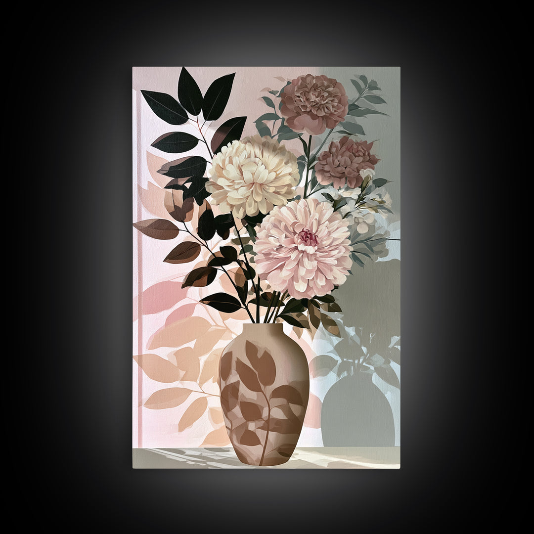 Retro Futurist Vase of Flowers Canvas Print, Eclectic Art, Original Art, Living Room Decor, Fine Art, Eclectic, Gallery Decor, ECL-2x3-66