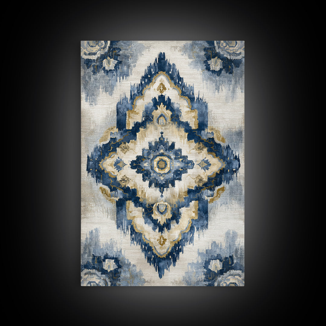 Layered Tapestry Pattern Canvas Print, Eclectic Art, Textured Painting, Living Room Decor, Fine Art, Eclectic, Digital Art, ECL-2x3-96