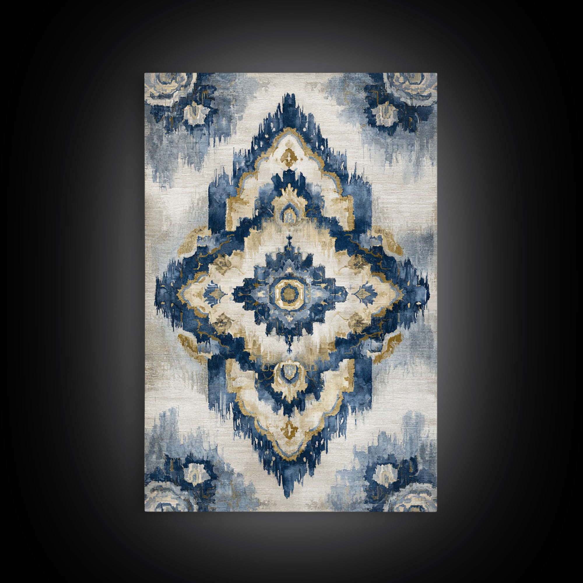 Layered Tapestry Pattern Canvas Print, Eclectic Art, Textured Painting, Living Room Decor, Fine Art, Eclectic, Digital Art, ECL-2x3-96