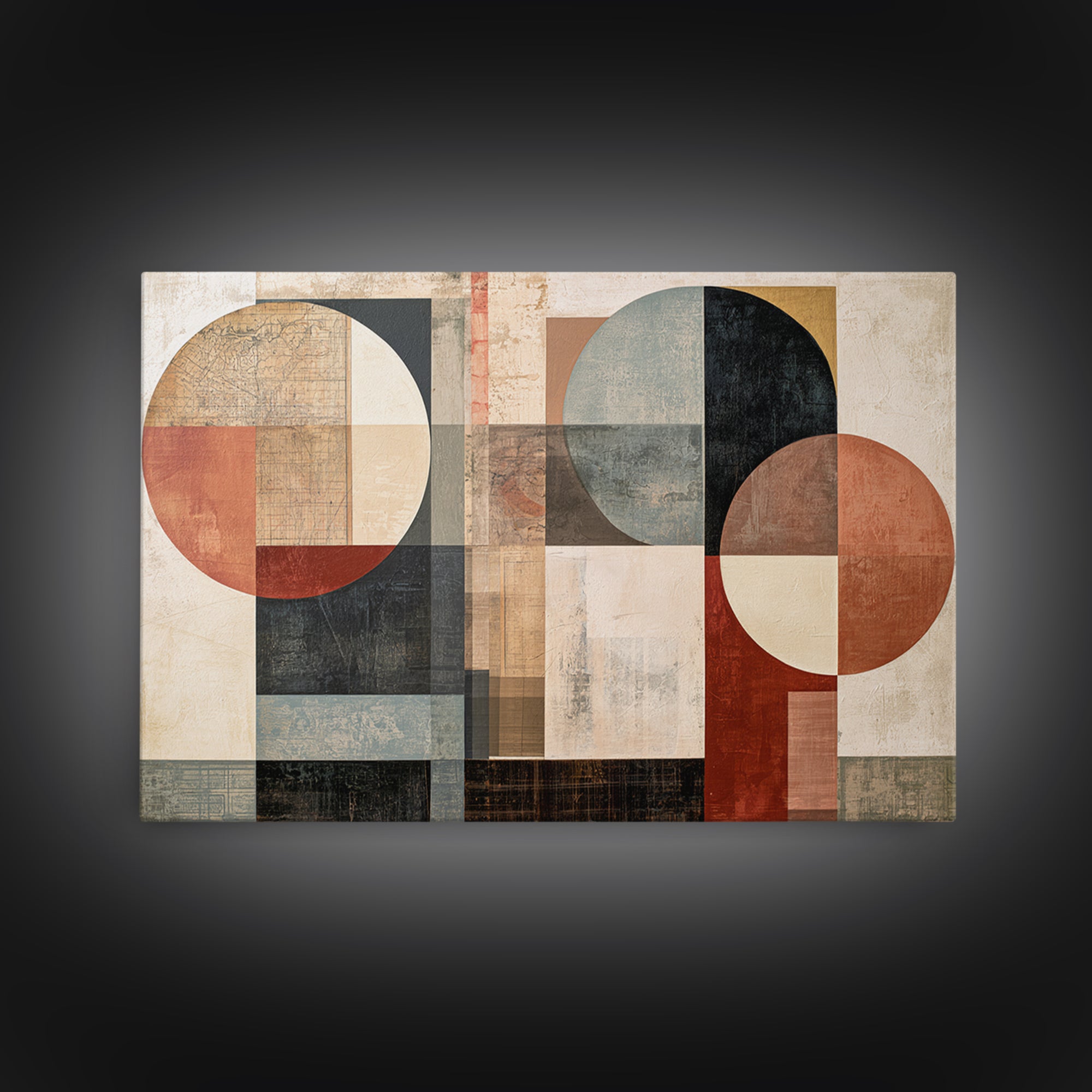 Abstract Shapes Layered Canvas Print, Eclectic Art, Room Decor, Living Room Decor, Fine Art, Eclectic, Artwork, Original Art, ECL-3x2-32