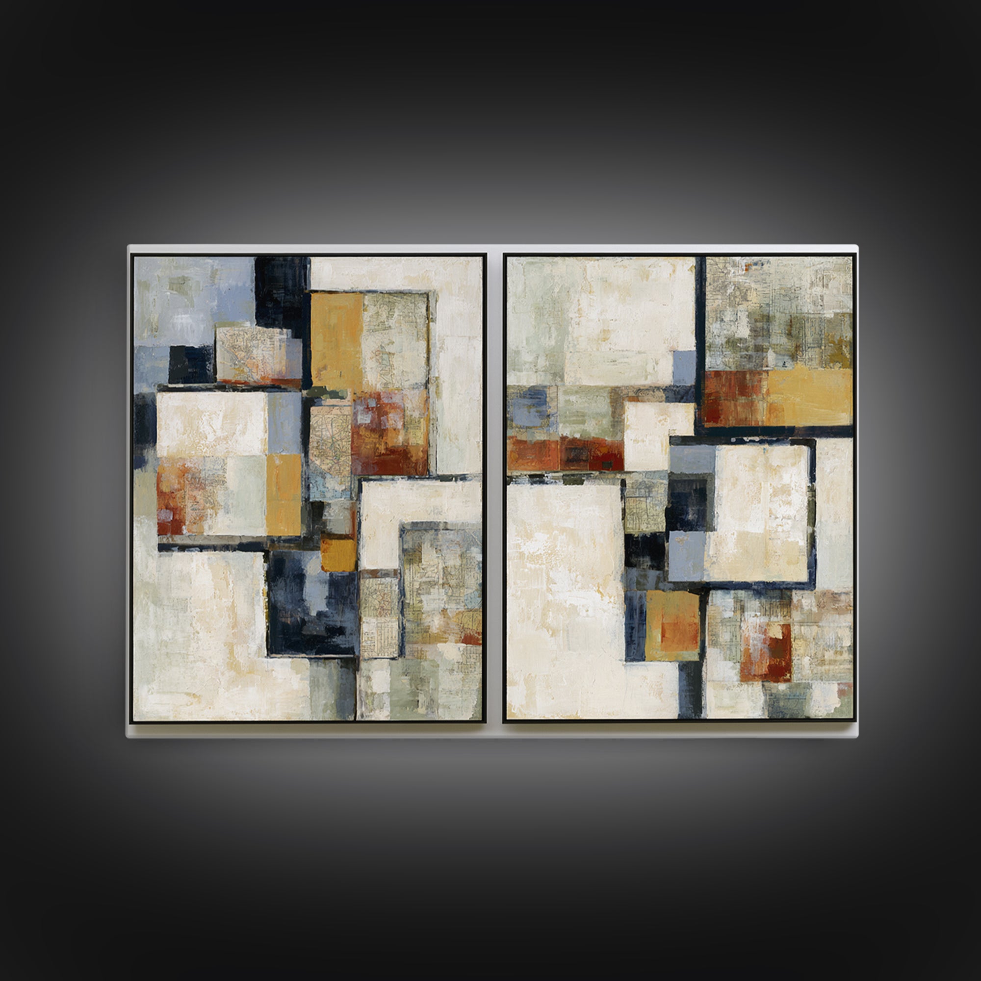 Abstract Shapes Layered Framed Canvas Print, Eclectic Art, Printable Art, Living Room Decor, Abstract Art, Eclectic, ECL-3x2-80