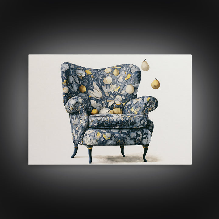 Whimsical Chair Still Life Framed Canvas Print, Eclectic Art, Luxury Decor, Living Room Decor, Fine Art, Eclectic, Art Print, ECL-3x2-90