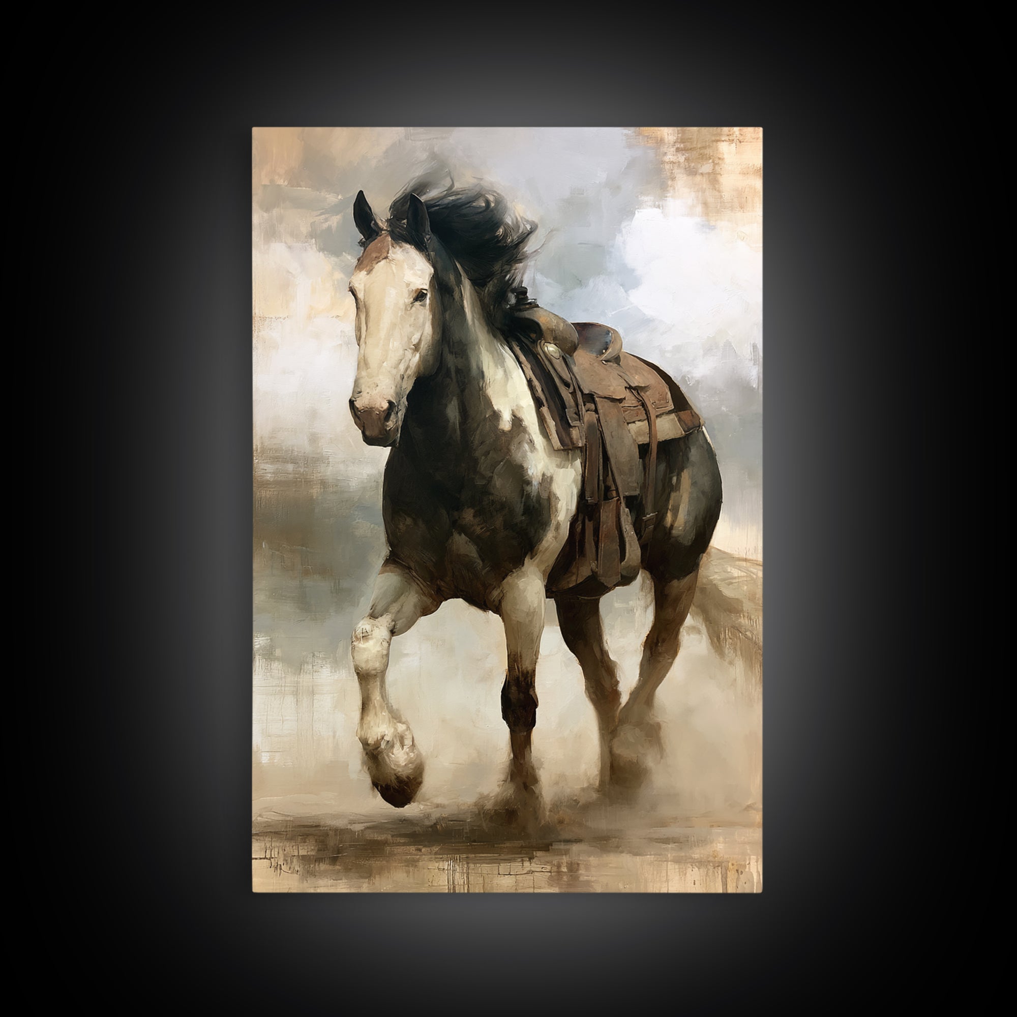 Horse Mane Flowing Like Abstract Waves Canvas Print, Equestrian Art, Fine Art Print, Living Room Decor, Abstract Art, EQU-2x3-27