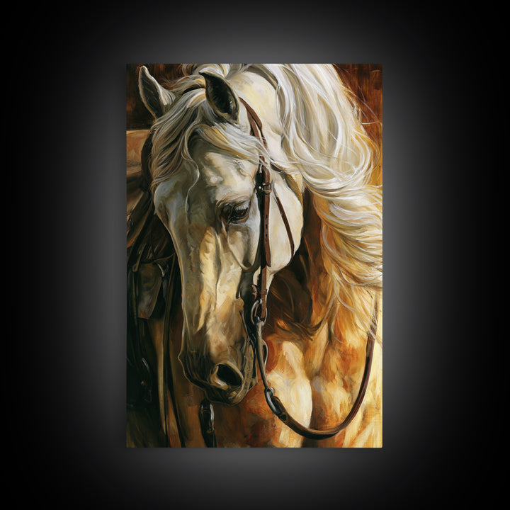 Horse Mane Flowing Like Abstract Waves Canvas Print, Equestrian Art, Living Room Decor, Abstract Art, Equestrian, EQU-2x3-99