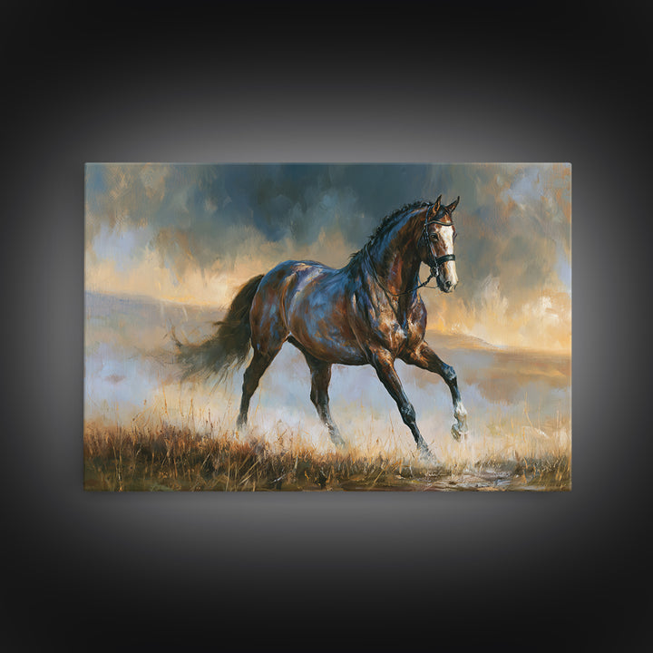 Dressage Horse in Refined Classical Pose Canvas Print, Equestrian Art, Living Room Decor, Equestrian, Farmhouse Wall Art, EQU-3x2-38