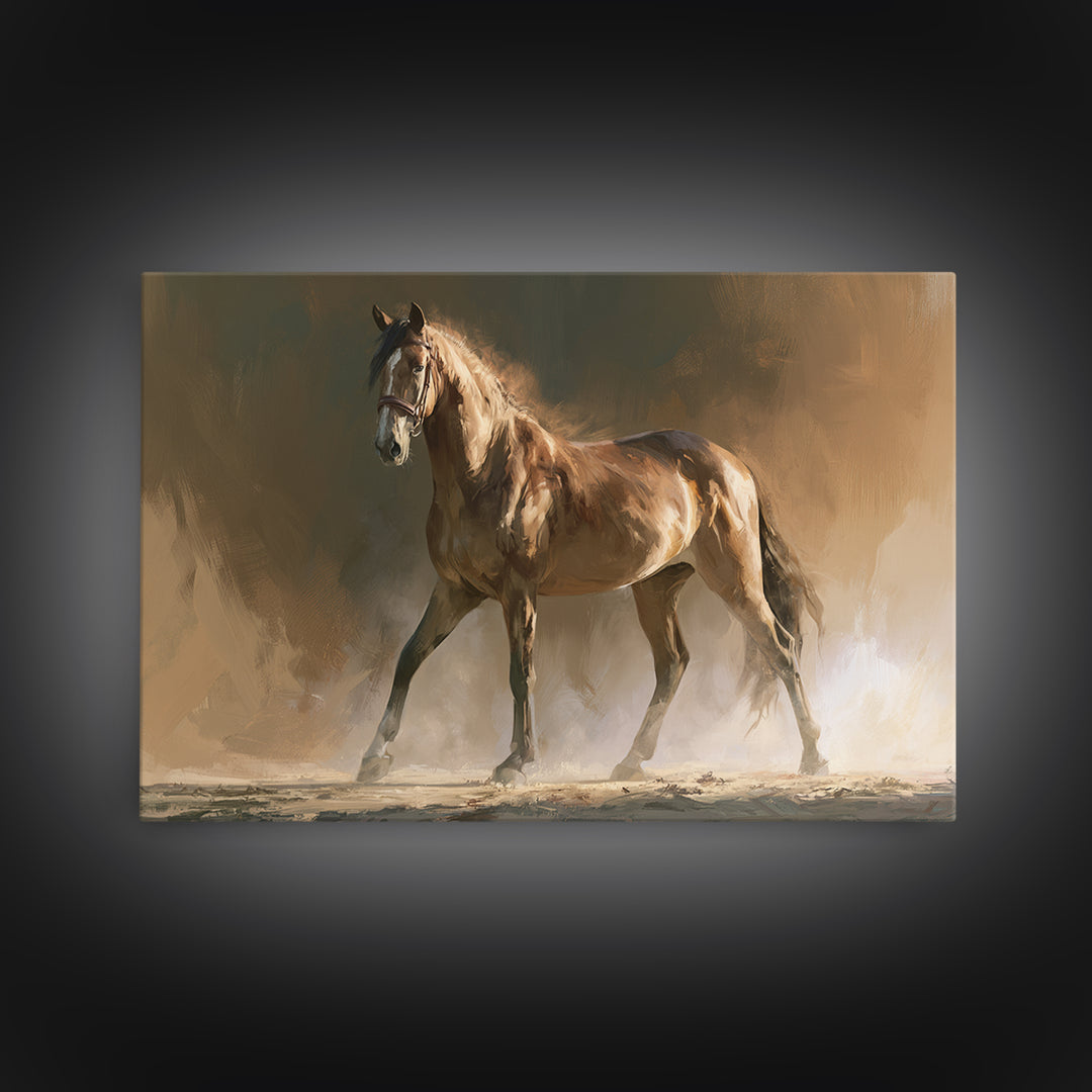 Dressage Horse in Refined Classical Pose Canvas Print, Equestrian Art, Living Room Decor, Equestrian, Farmhouse Wall Art, EQU-3x2-62