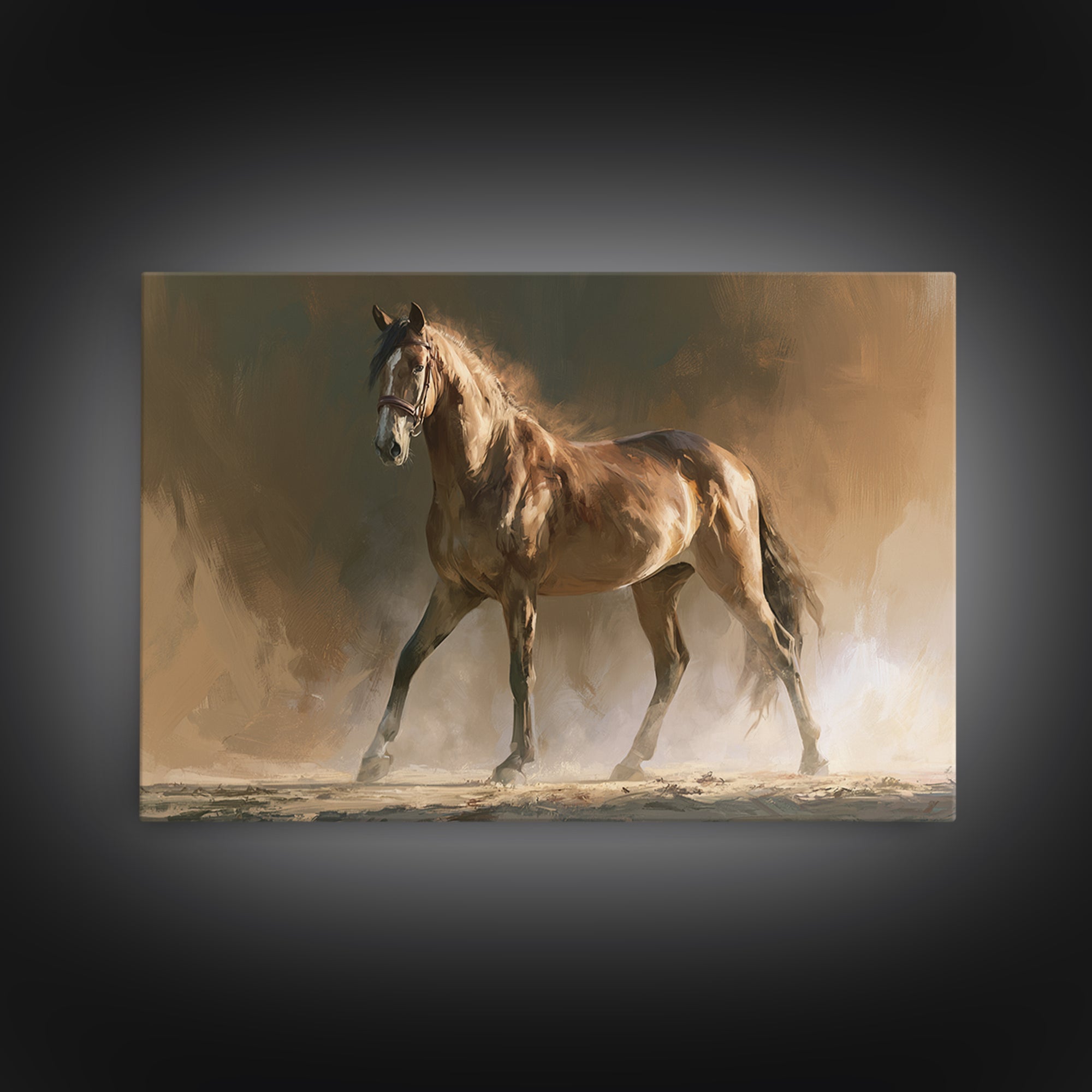 Dressage Horse in Refined Classical Pose Canvas Print, Equestrian Art, Living Room Decor, Equestrian, Farmhouse Wall Art, EQU-3x2-62