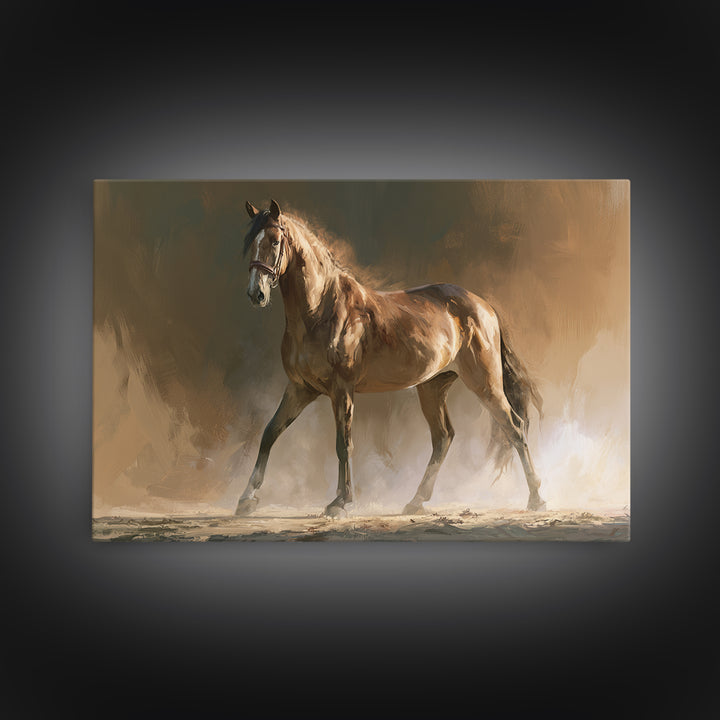Dressage Horse in Refined Classical Pose Canvas Print, Equestrian Art, Living Room Decor, Equestrian, Farmhouse Wall Art, EQU-3x2-62