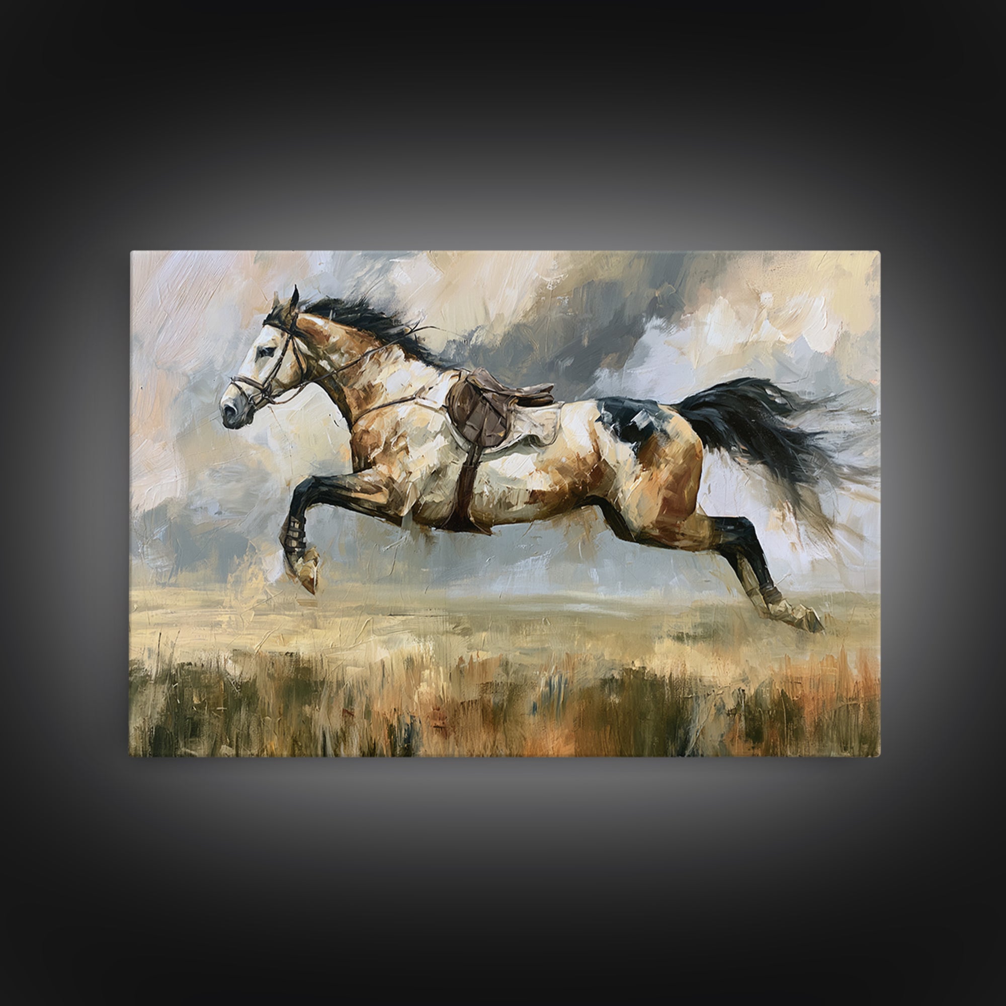 Show Jumping Horse Mid Leap Canvas Print, Equestrian Art, Wall Art, Living Room Decor, Fine Art, Equestrian, Boho Wall Art, EQU-3x2-83