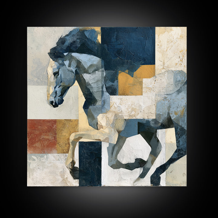 Expressionist Horse in Motion with Wild Mane Canvas Print, Expressionist Art, Modern Art, Living Room Decor, Expression, EXP-1x1-10