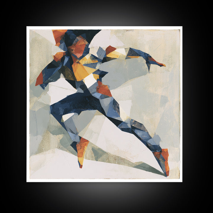 Dancer Figure Fractured into Vibrant Movement Canvas Print, Expressionist Art, Home Decor, Living Room Decor, Expression, EXP-1x1-4