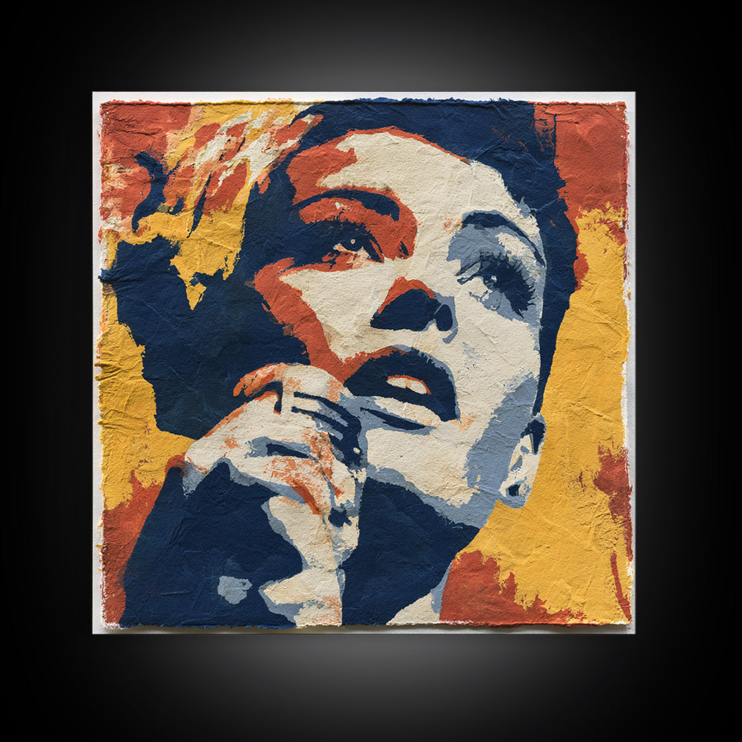 Portrait of a Singer Framed Canvas Print, Expressionist Art, Large Wall Art, Living Room Decor, Fine Art, Expression, EXP-1x1-44