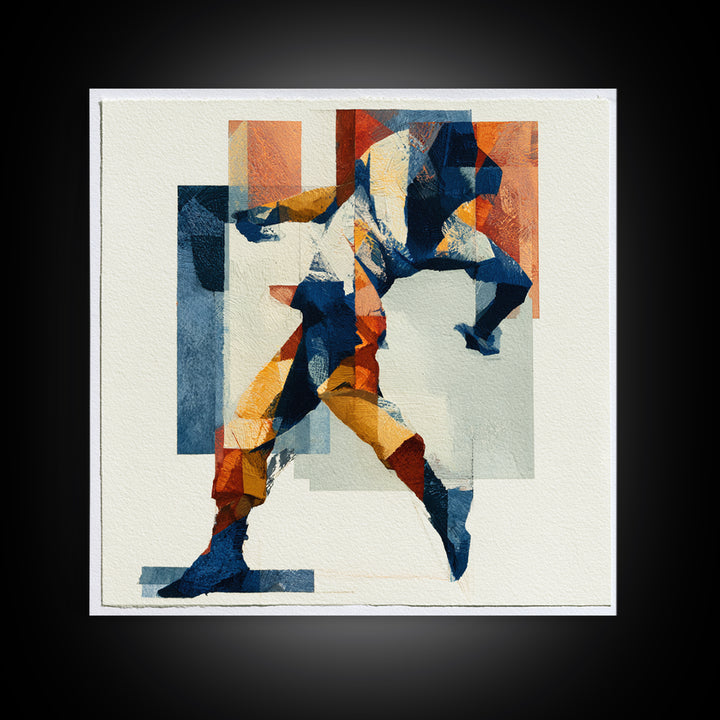 Dancer Figure Fractured into Vibrant Movement Canvas Print, Expressionist Art, Modern Art, Living Room Decor, Oil Painting, EXP-1x1-76