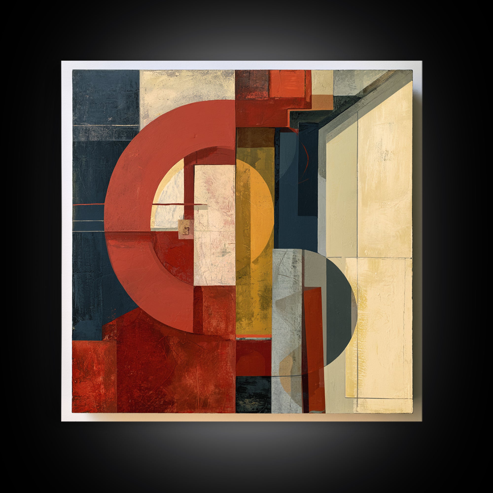 Red Room Interior Abstraction Without Realistic Furniture Canvas Print, Expressionist Art, Room Decor, Living Room Decor, EXP-1x1-91