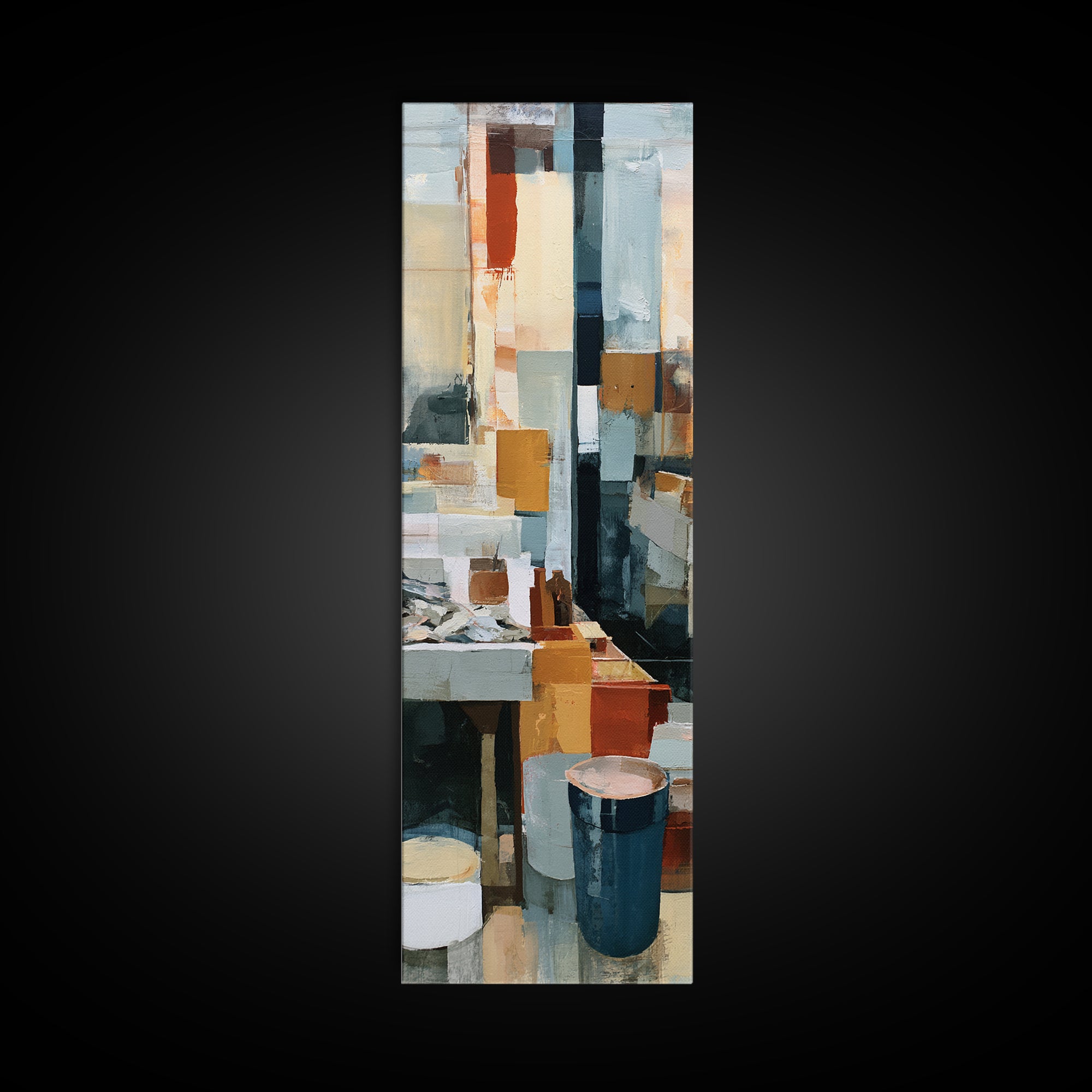 Fish Market Scene Canvas Print, Expressionist Art, Modern Art, Living Room Decor, Abstract Art, Expression, Wall Art, EXP-1x3-10
