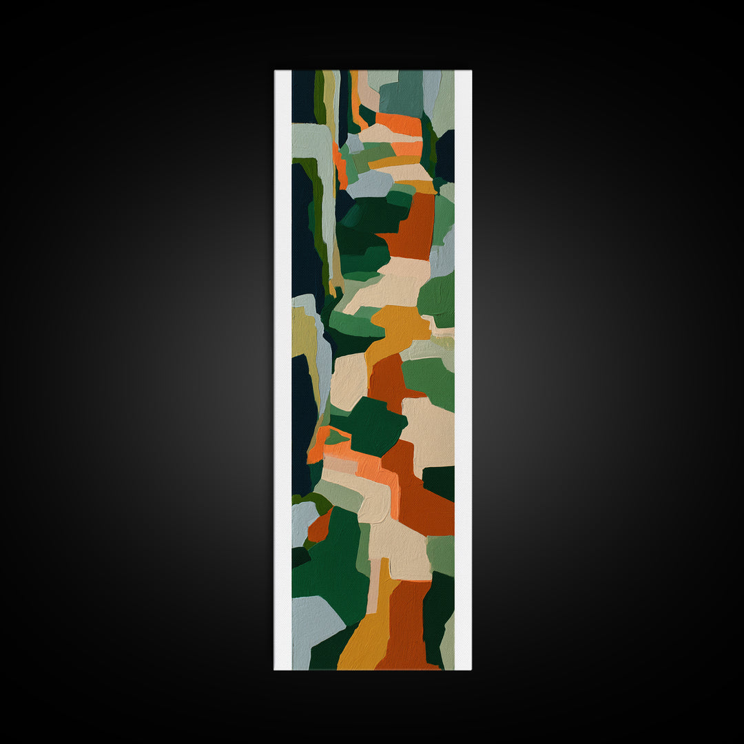 Garden Path with Thick Green and Orange Canvas Print, Expressionist Art, Downloadable Prints, Living Room Decor, Expression, EXP-1x3-26
