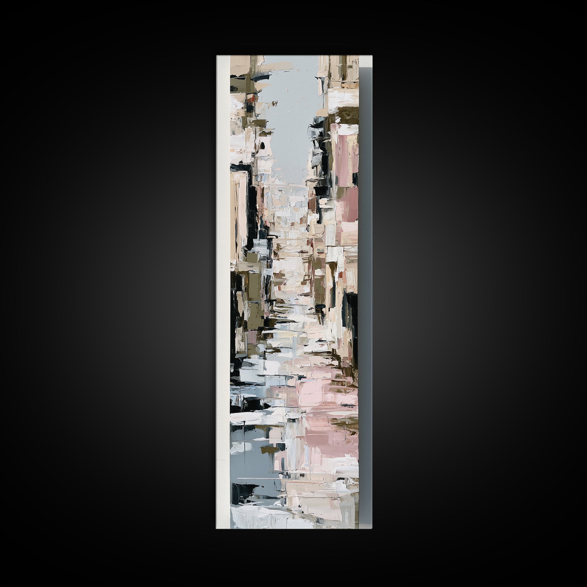 Distorted City Street Canvas Print, Expressionist Art, Minimalist Decor, Living Room Decor, Fine Art, Expression, EXP-1x3-37
