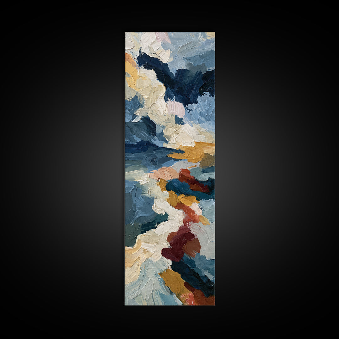 Stormy Landscape Painted Canvas Print, Expressionist Art, Boho Wall Art, Living Room Decor, Oil Painting, Expression, EXP-1x3-39