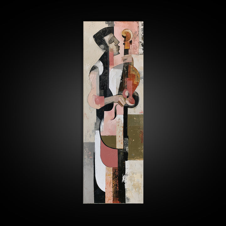 Violinist Painted in Electric Brush Marks Canvas Print, Expressionist Art, Modern Decor, Living Room Decor, Expression, EXP-1x3-49