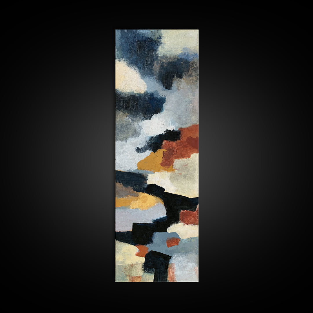 Storm Clouds Above Sharp Black Rooftops Canvas Print, Expressionist Art, Moody Wall Art, Living Room Decor, Abstract Art, EXP-1x3-51