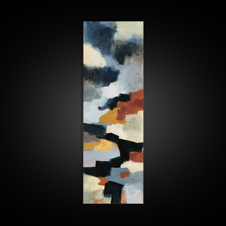 Storm Clouds Above Sharp Black Rooftops Canvas Print, Expressionist Art, Moody Wall Art, Living Room Decor, Abstract Art, EXP-1x3-51