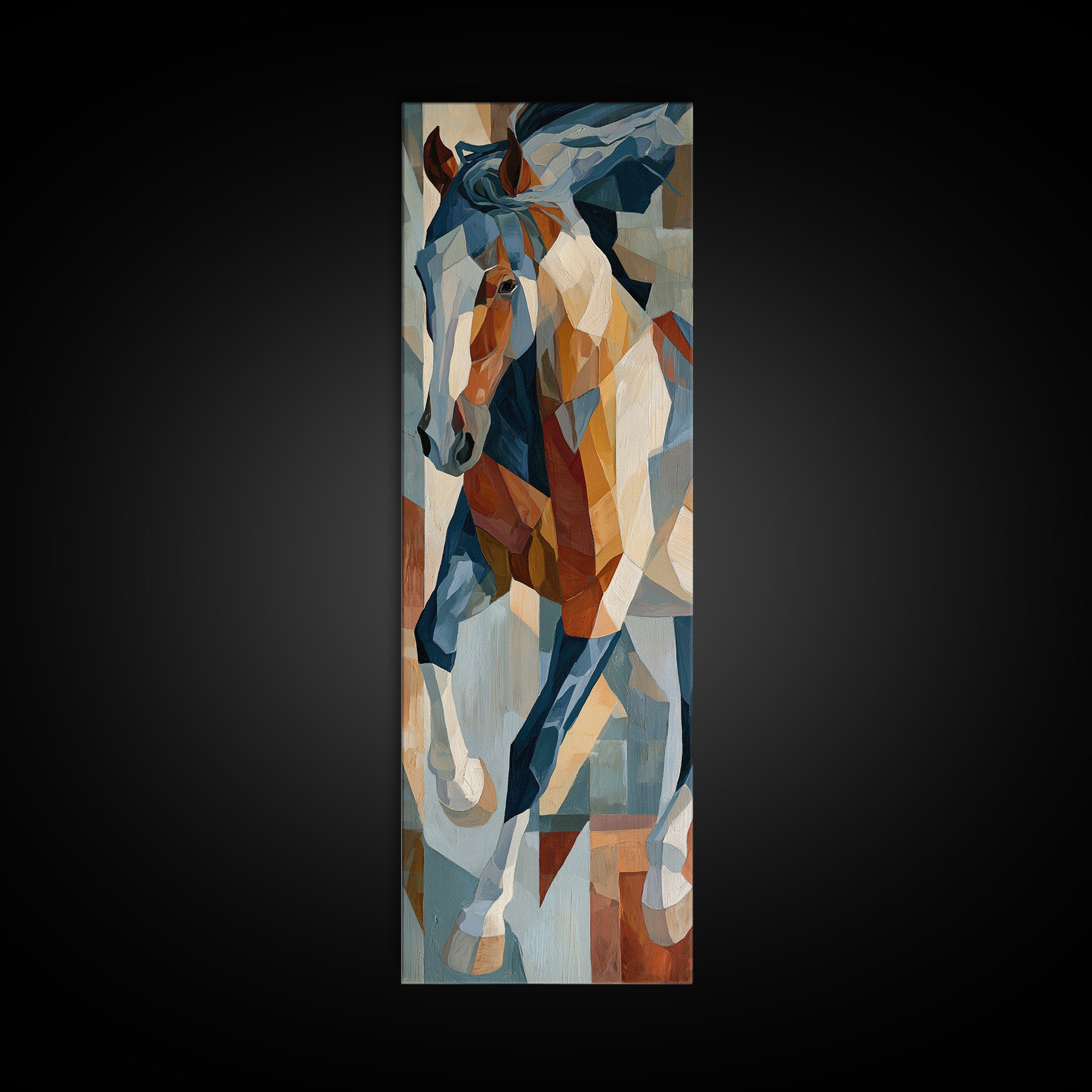 Expressionist Horse in Motion with Wild Mane Canvas Print, Expressionist Art, Modern Decor, Living Room Decor, Expression, EXP-1x3-70