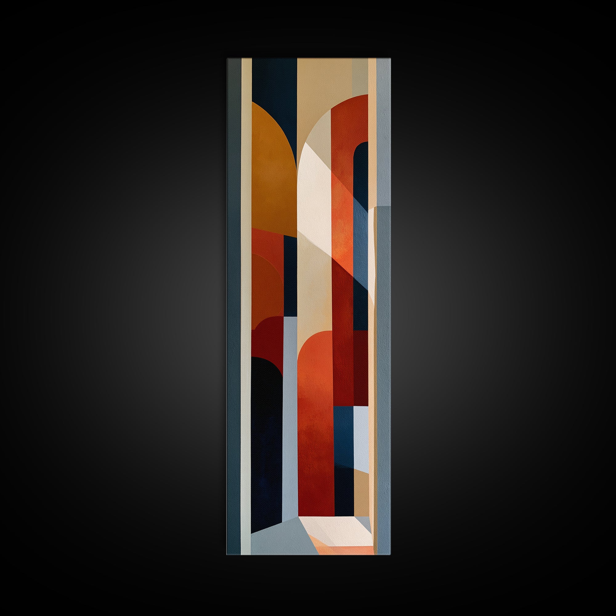 Red Room Interior Abstraction Canvas Print, Expressionist Art, Minimalist Wall Art, Living Room Decor, Expression, EXP-1x3-79