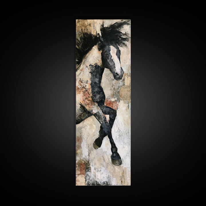 Expressionist Horse in Motion with Wild Mane Canvas Print, Expressionist Art, Room Decor, Living Room Decor, Expression, EXP-1x3-94