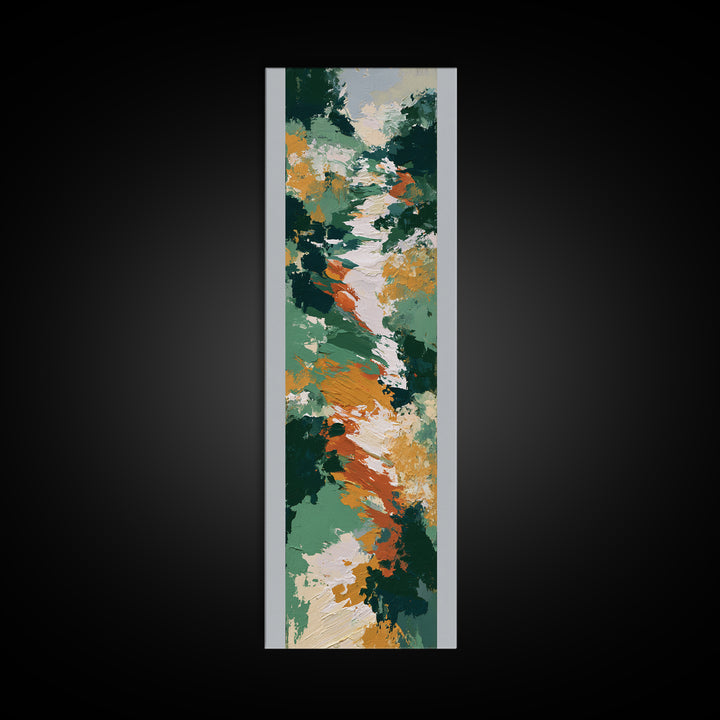 Garden Path with Thick Green and Orange Canvas Print, Expressionist Art, Textured Painting, Living Room Decor, Expression, EXP-1x3-98