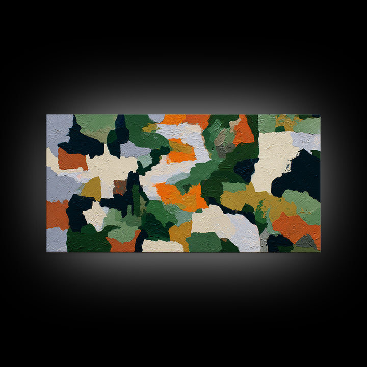 Garden Path with Thick Green and Orange Canvas Print, Expressionist Art, Contemporary Art, Living Room Decor, Expression, EXP-2x1-10