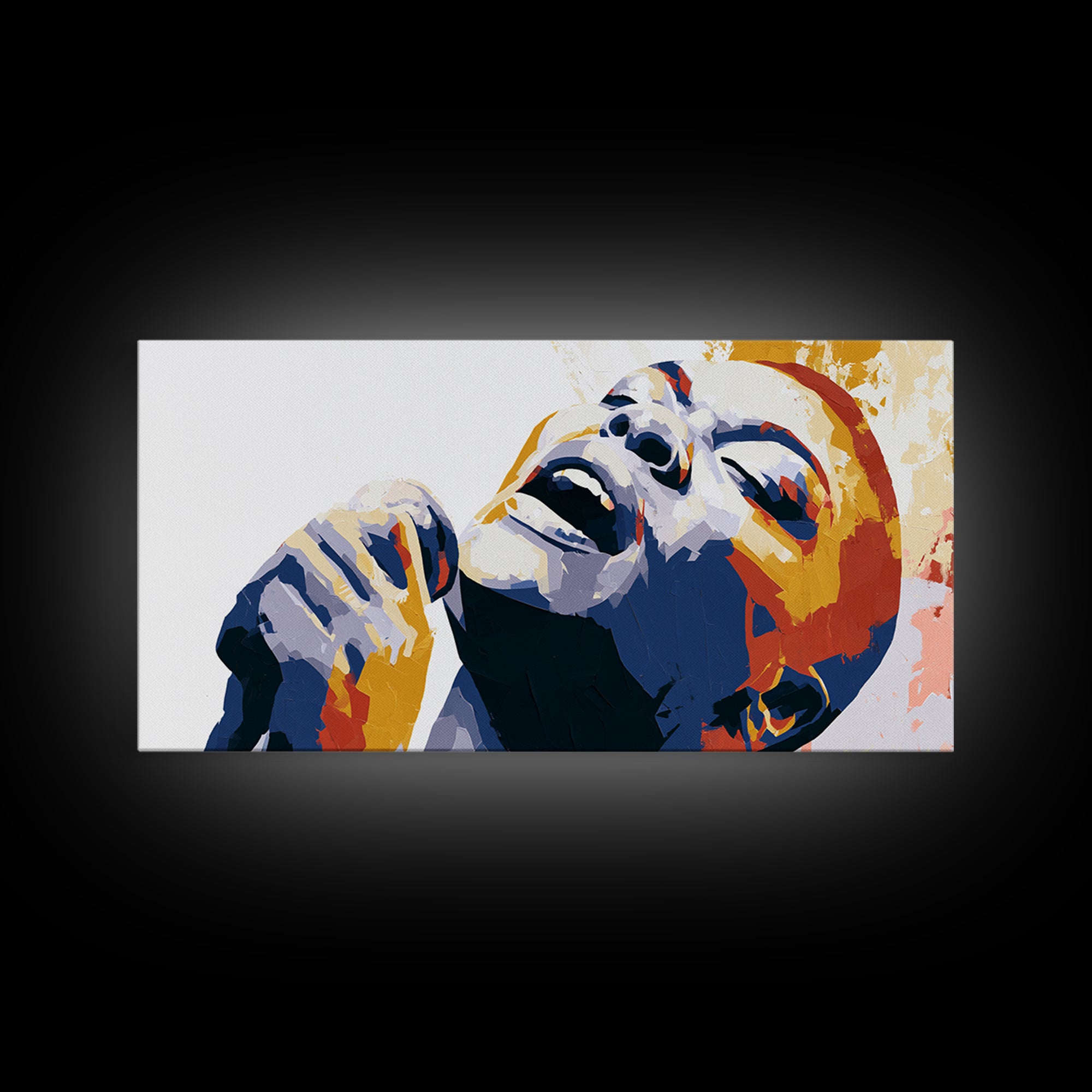 Portrait of a Singer Framed Canvas Print, Expressionist Art, Fine Art Print, Living Room Decor, Oil Painting, Expression, EXP-2x1-16