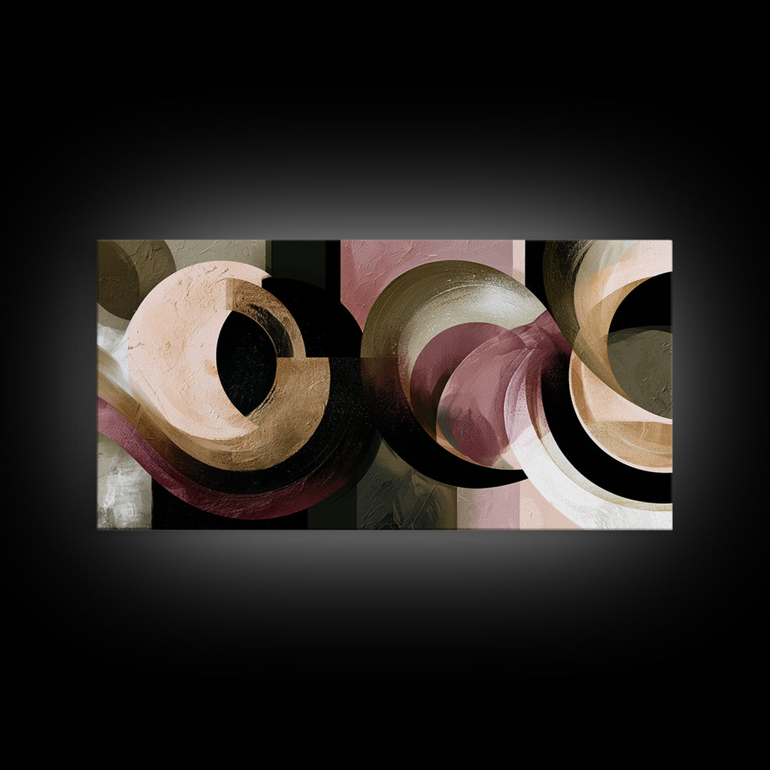 Moonlit Village with Swirling Unnatural Color Canvas Print, Expressionist Art, Boho Wall Art, Living Room Decor, Expression, EXP-2x1-80