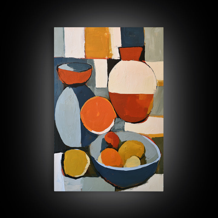 Bold Still Life of Fruit Framed Canvas Print, Expressionist Art, Printable Wall Art, Living Room Decor, Fine Art, Expression, EXP-2x3-1