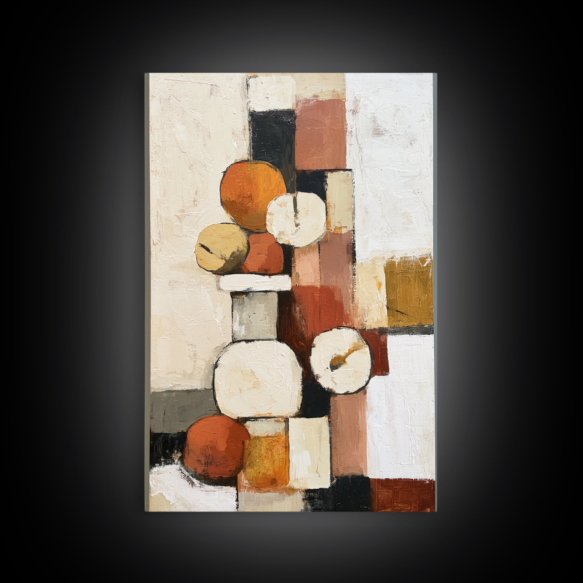 Bold Still Life of Fruit Framed Canvas Print, Expressionist Art, Printable Wall Art, Living Room Decor, Fine Art, Expression, EXP-2x3-25