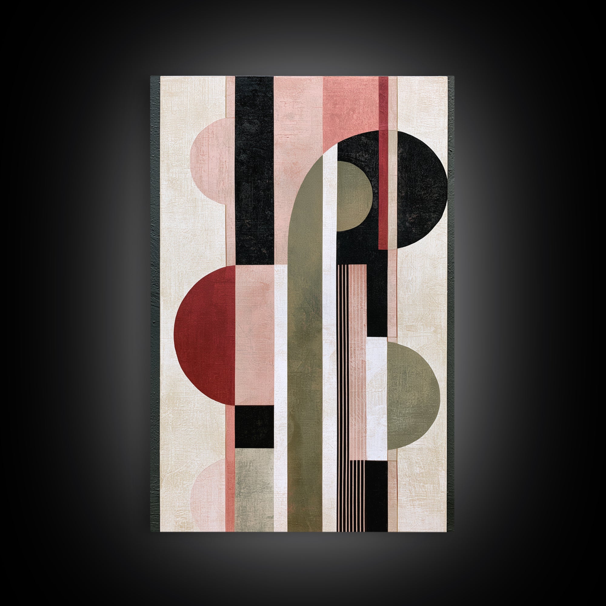 Red Room Interior Abstraction Without Realistic Furniture Canvas Print, Expressionist Art, Living Room Decor, Expression, EXP-2x3-27