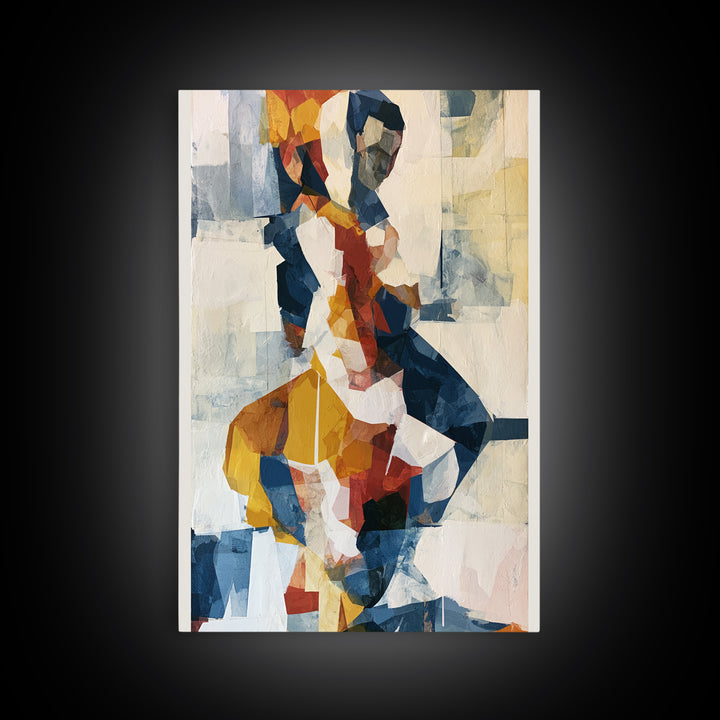 Dancer Figure Fractured into Vibrant Movement Canvas Print, Expressionist Art, Colorful Wall Art, Living Room Decor, Expression, EXP-2x3-36