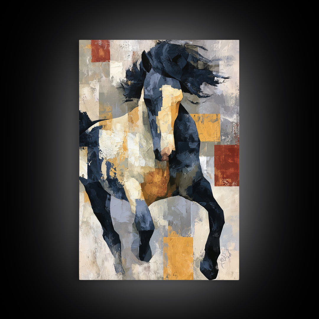 Expressionist Horse in Motion with Wild Mane Canvas Print, Expressionist Art, Home Decor, Living Room Decor, Expression, EXP-2x3-42