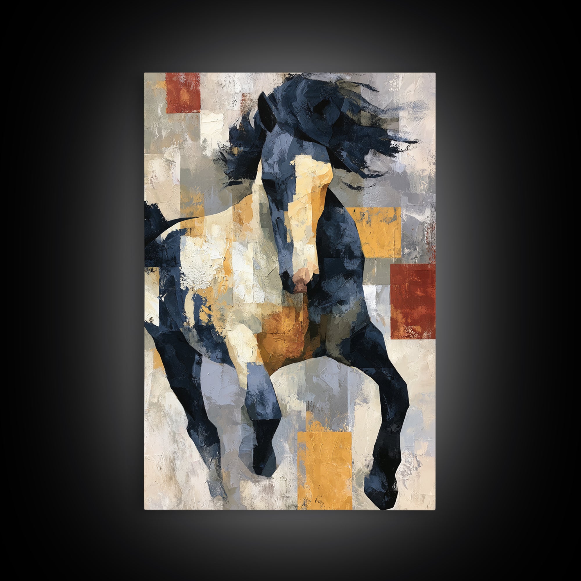 Expressionist Horse in Motion with Wild Mane Canvas Print, Expressionist Art, Home Decor, Living Room Decor, Expression, EXP-2x3-42
