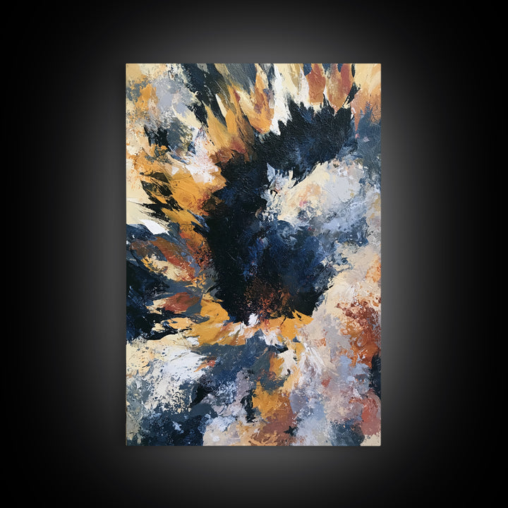 Sunflowers Twisting in Intense Painted Energy Canvas Print, Expressionist Art, Digital Prints, Living Room Decor, Expression, EXP-2x3-64